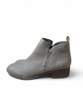 Sun + Stone Gray Ankle Boots with Suede Upper and Stylish Design